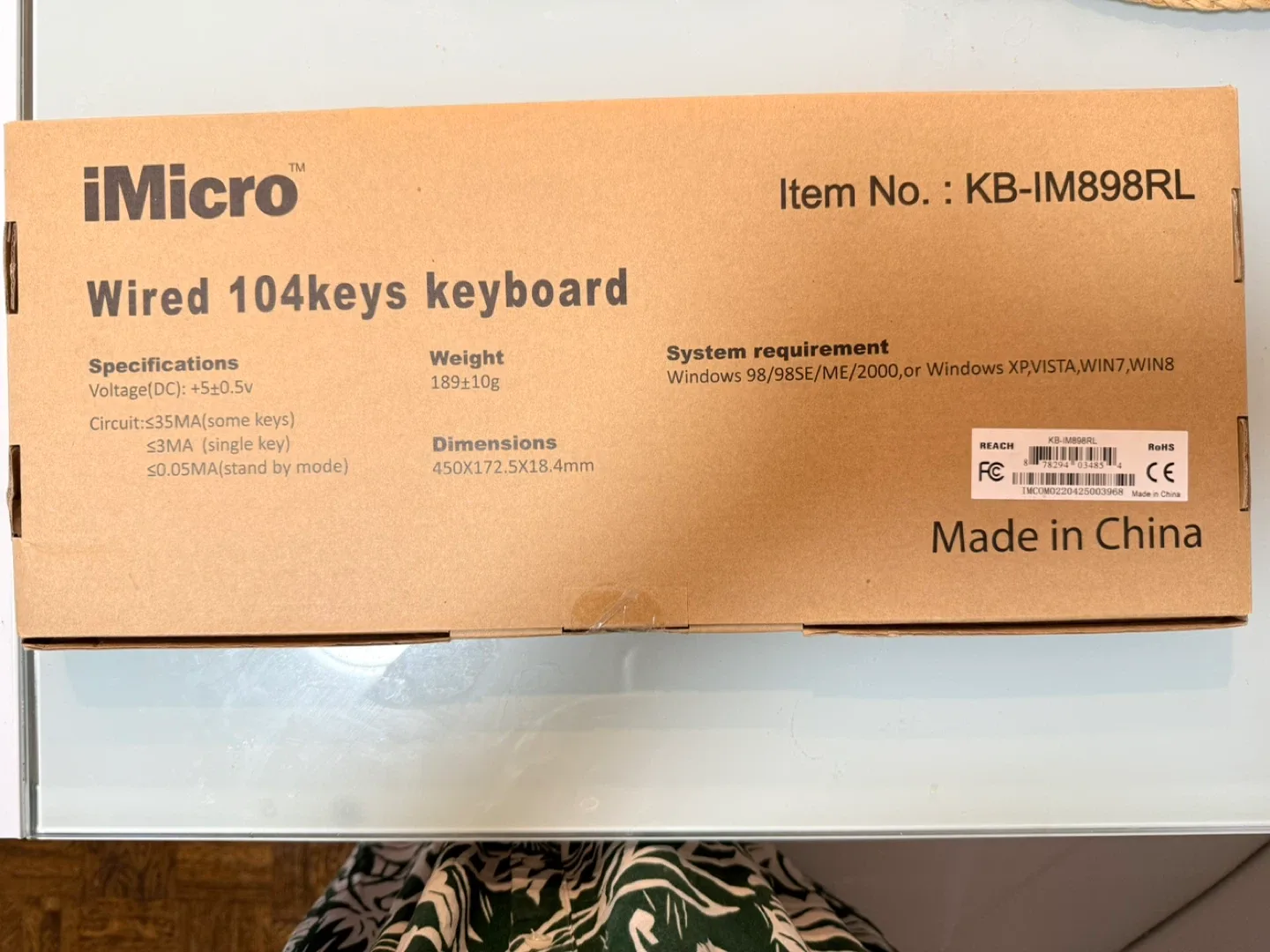 iMicro Classic Series Wired 104keys Keyboard KB-IM898RL