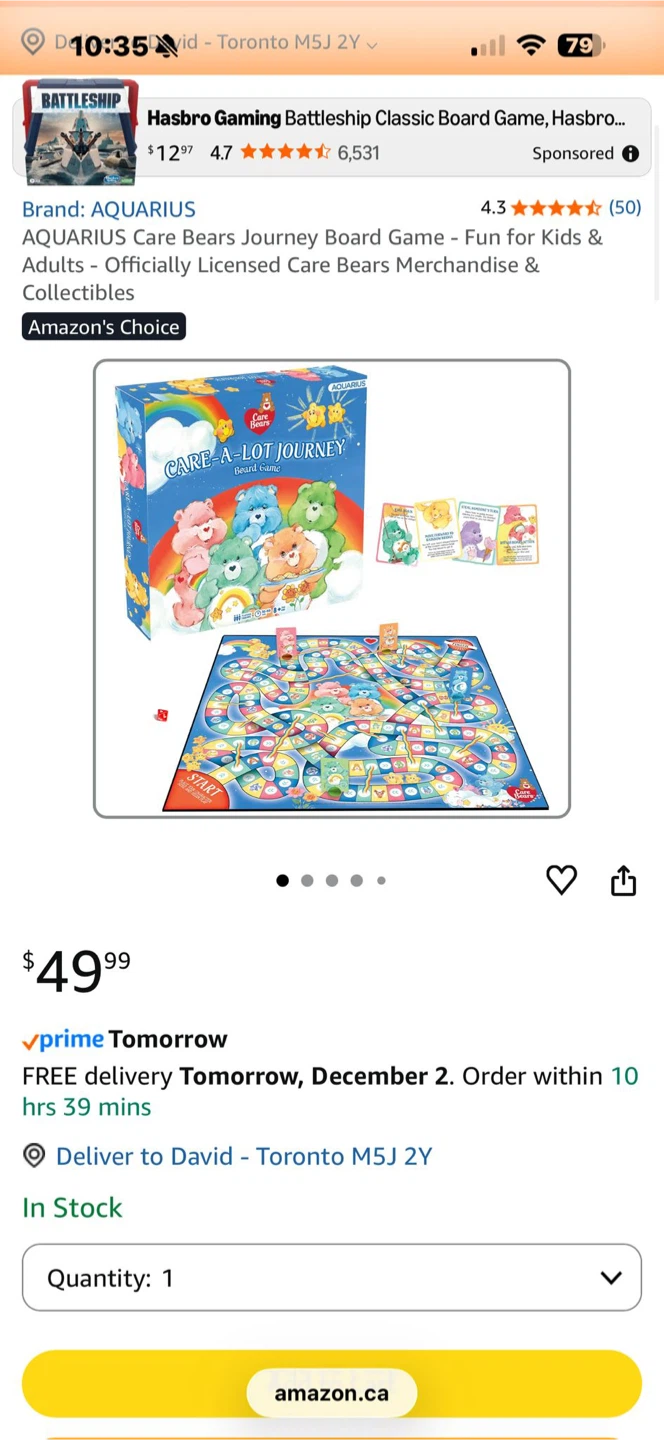 #cleanout Care Bears Care-A-Lot Journey Board Game - New!