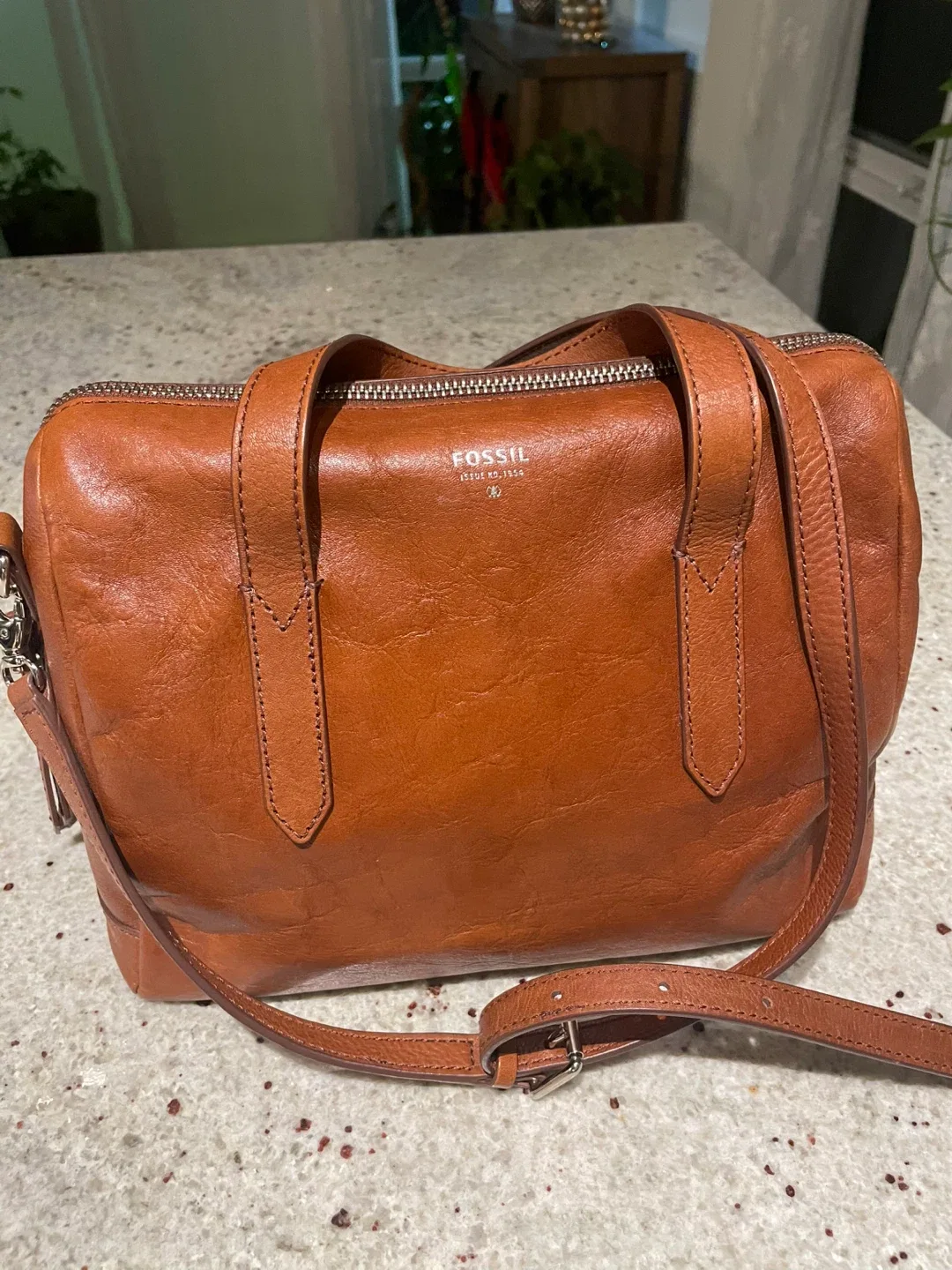 Fossil Brown Leather Satchel