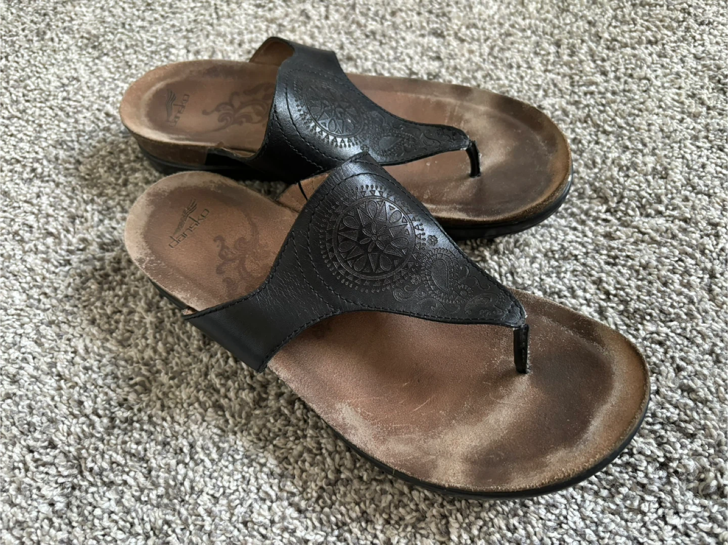 Dansko Black Leather Sandals - Size 38 - photo 3