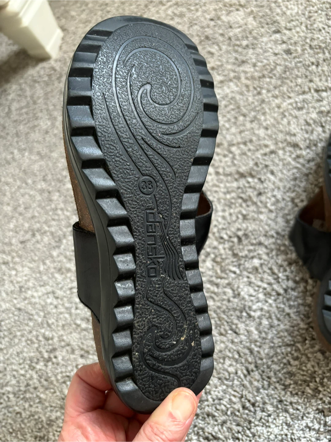Dansko Black Leather Sandals - Size 38 - photo 4