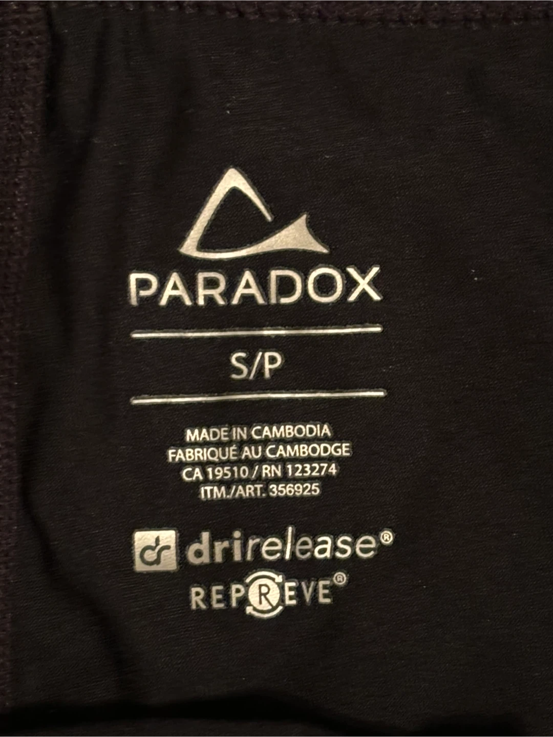 Paradox Black Thermal Underwear - Size Small - photo 3