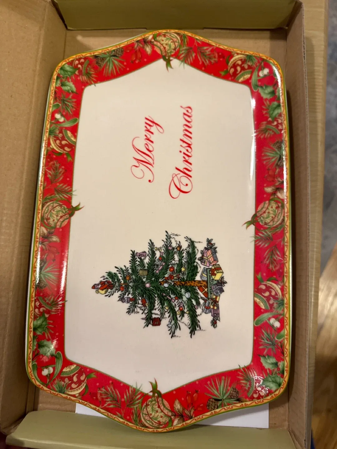New Spode Christmas Tree Dessert Tray 11.5" image indicator(3)
