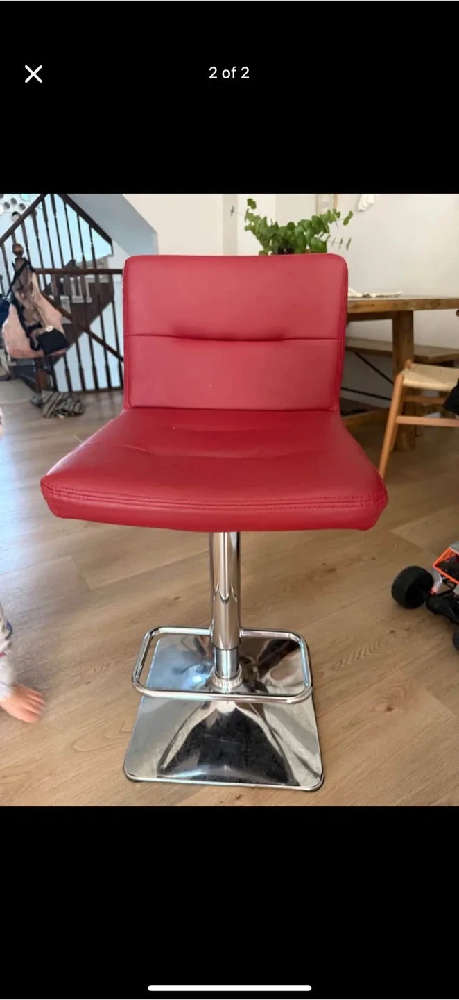 Red Adjustable Height Bar Stool (set of 2)