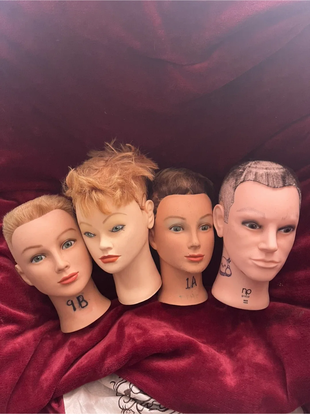 Mannequin head with hair