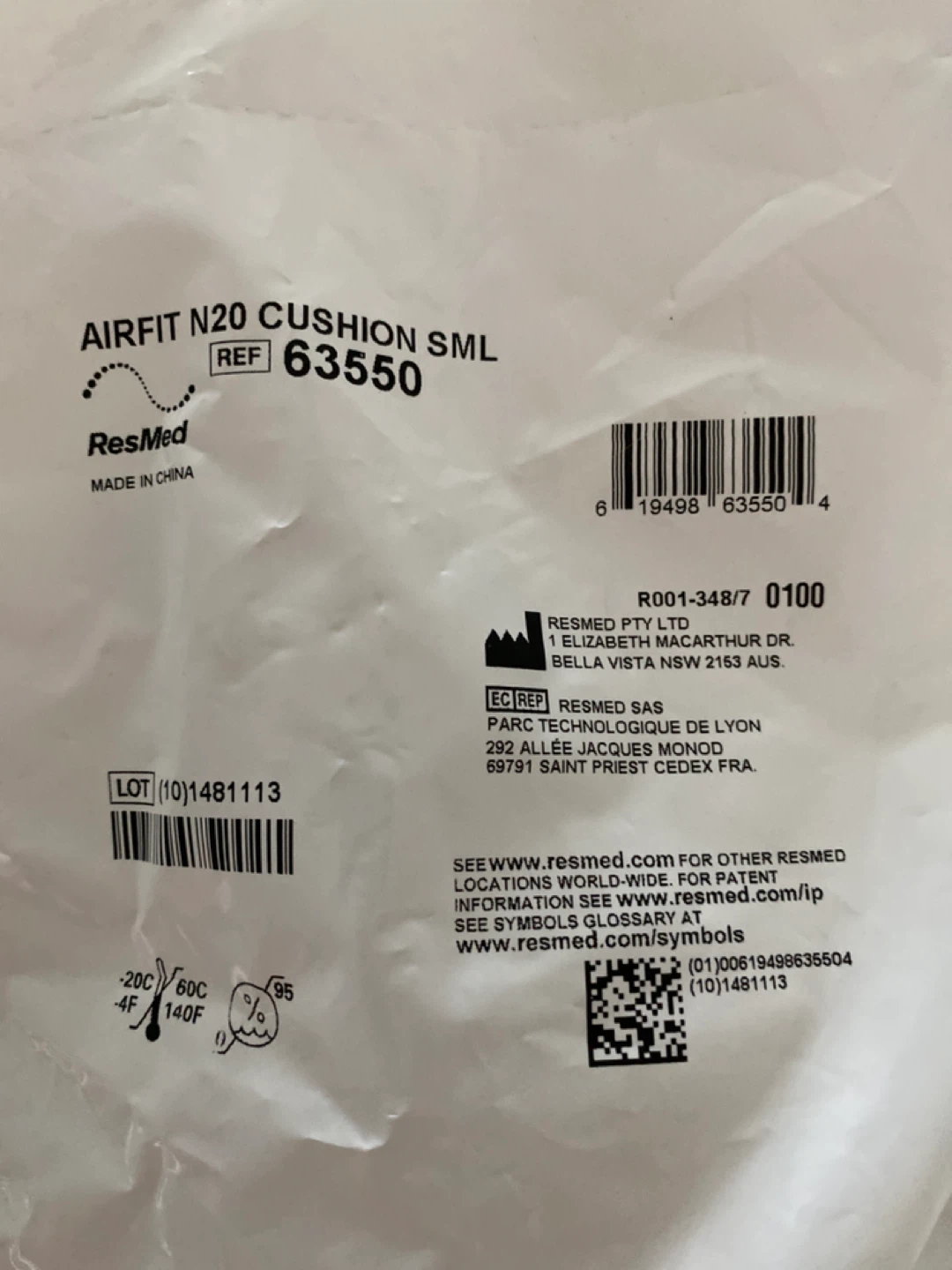 ResMed AirFit N20 Cushion SML - photo 2