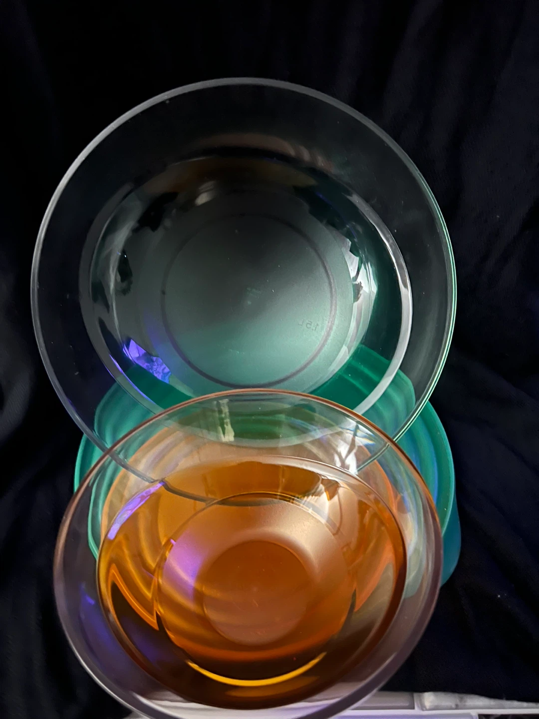 Tupperware Bowls - Clear, Green, Orange