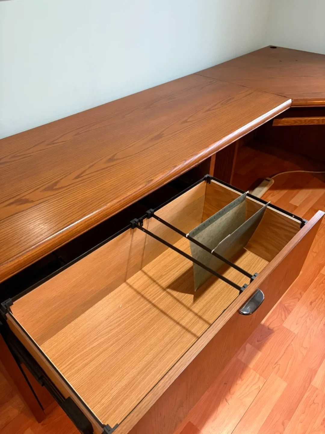 Wooden L-Shaped Desk with Drawers image indicator(4)
