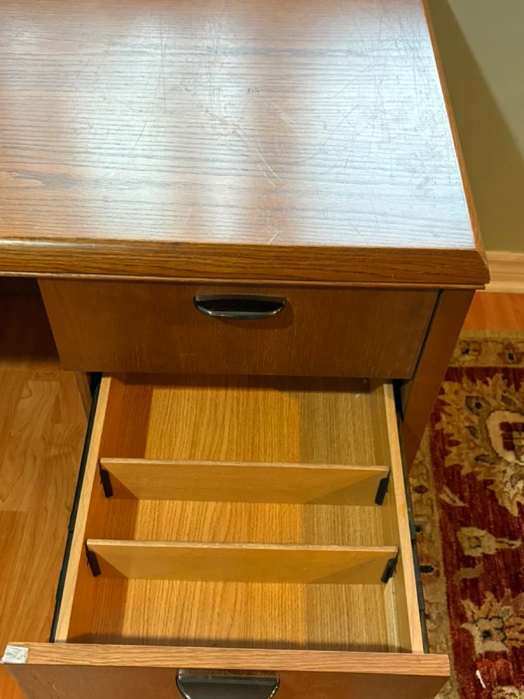 Wooden L-Shaped Desk with Drawers image indicator(7)