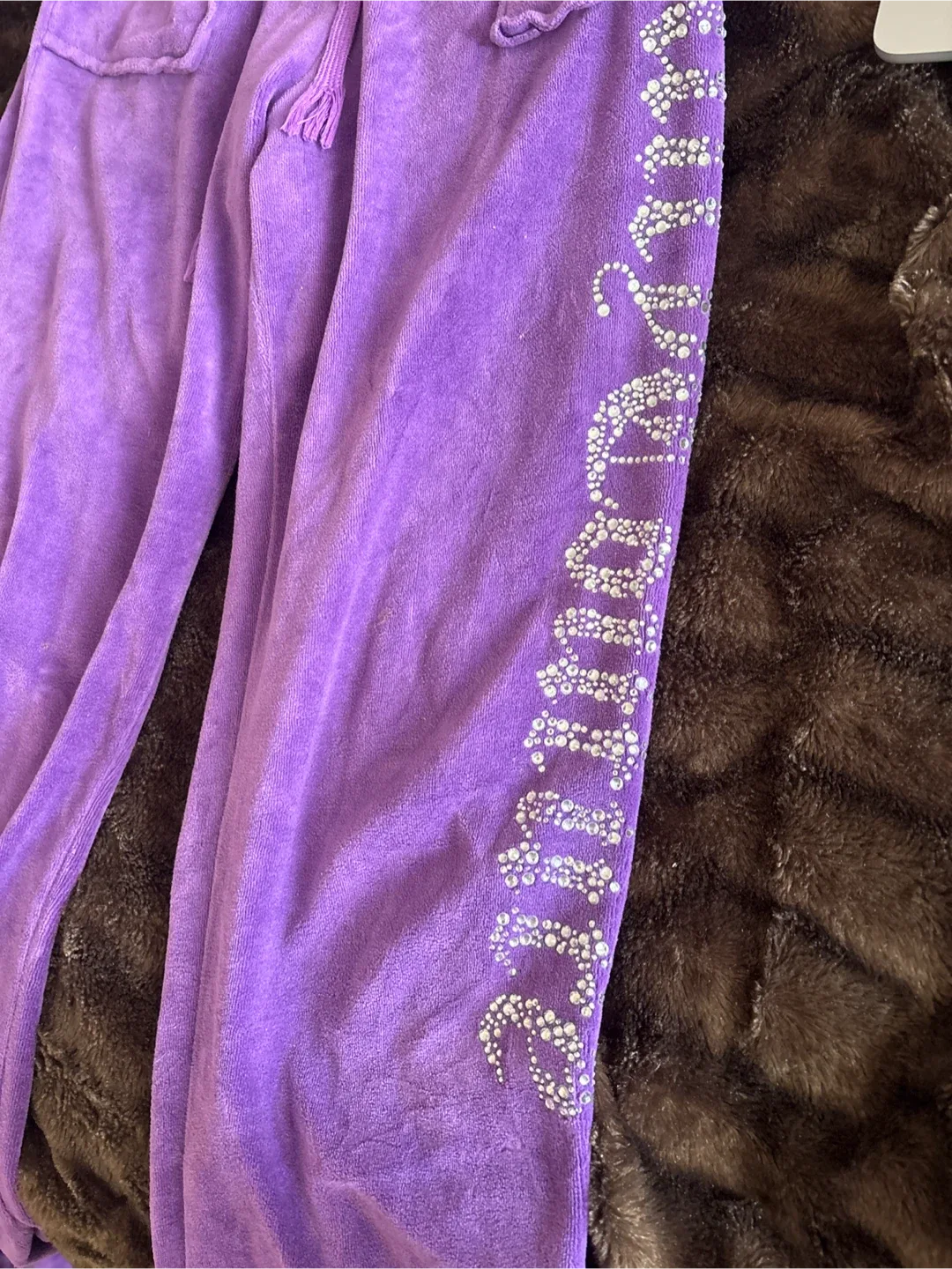 Juicy Couture Purple Velour Pants image indicator(2)