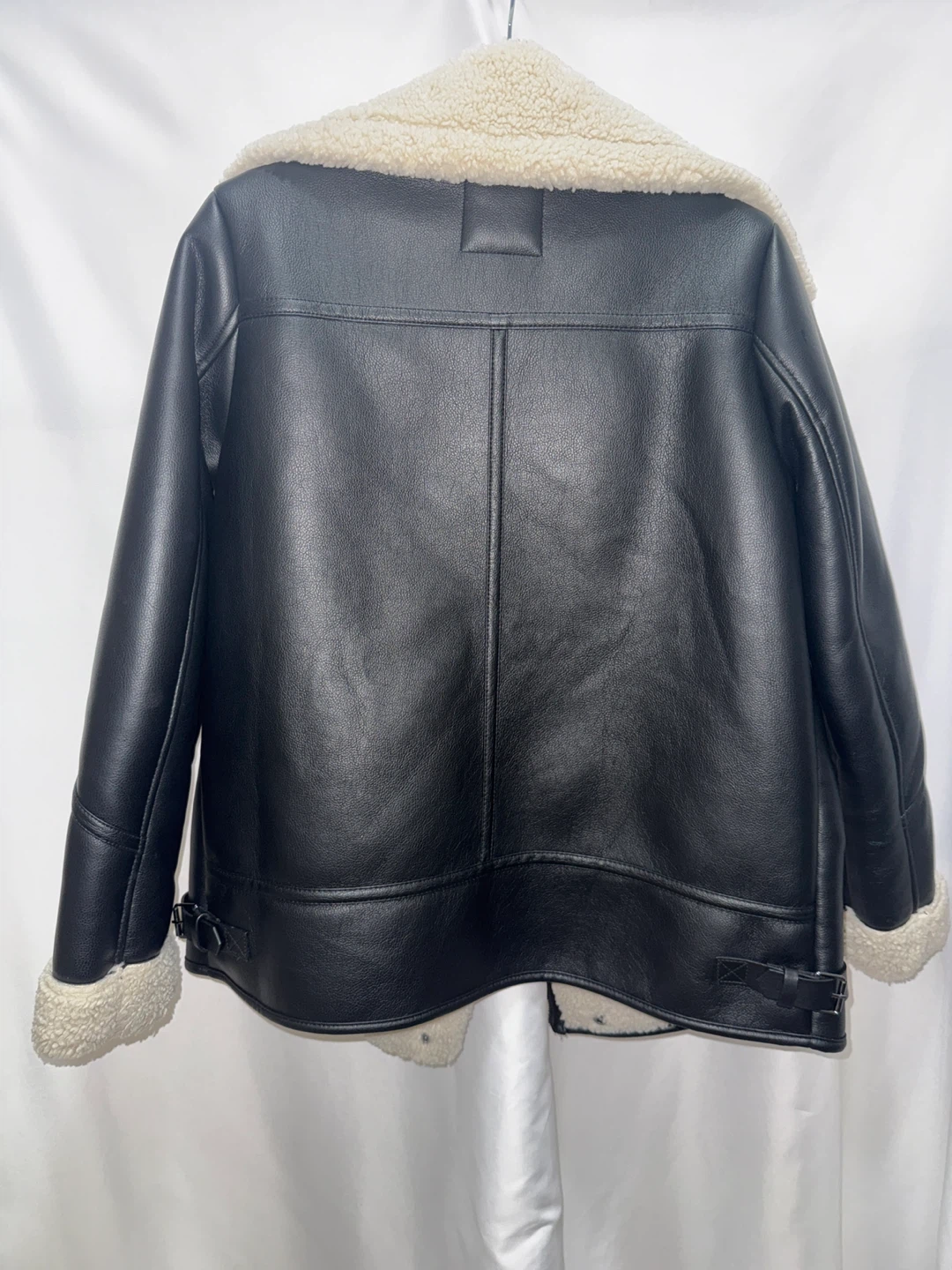 Steve Madden Black Faux Leather Aviator Jacket - photo 5
