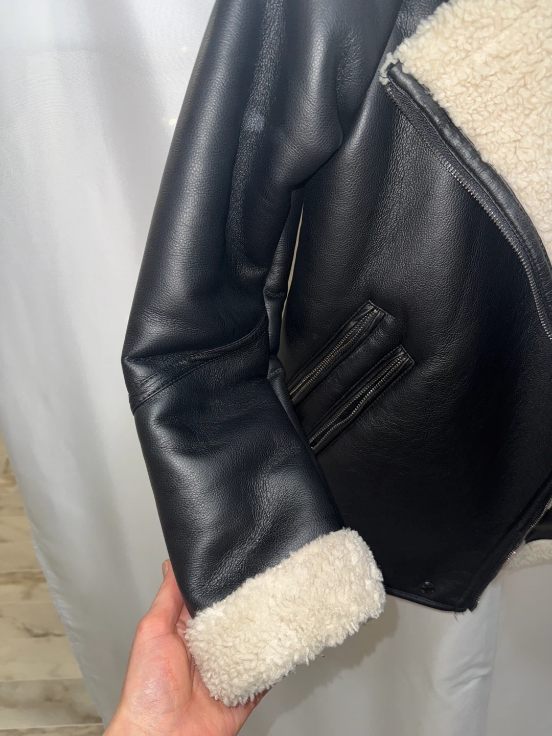 Steve Madden Black Faux Leather Aviator Jacket - photo 3