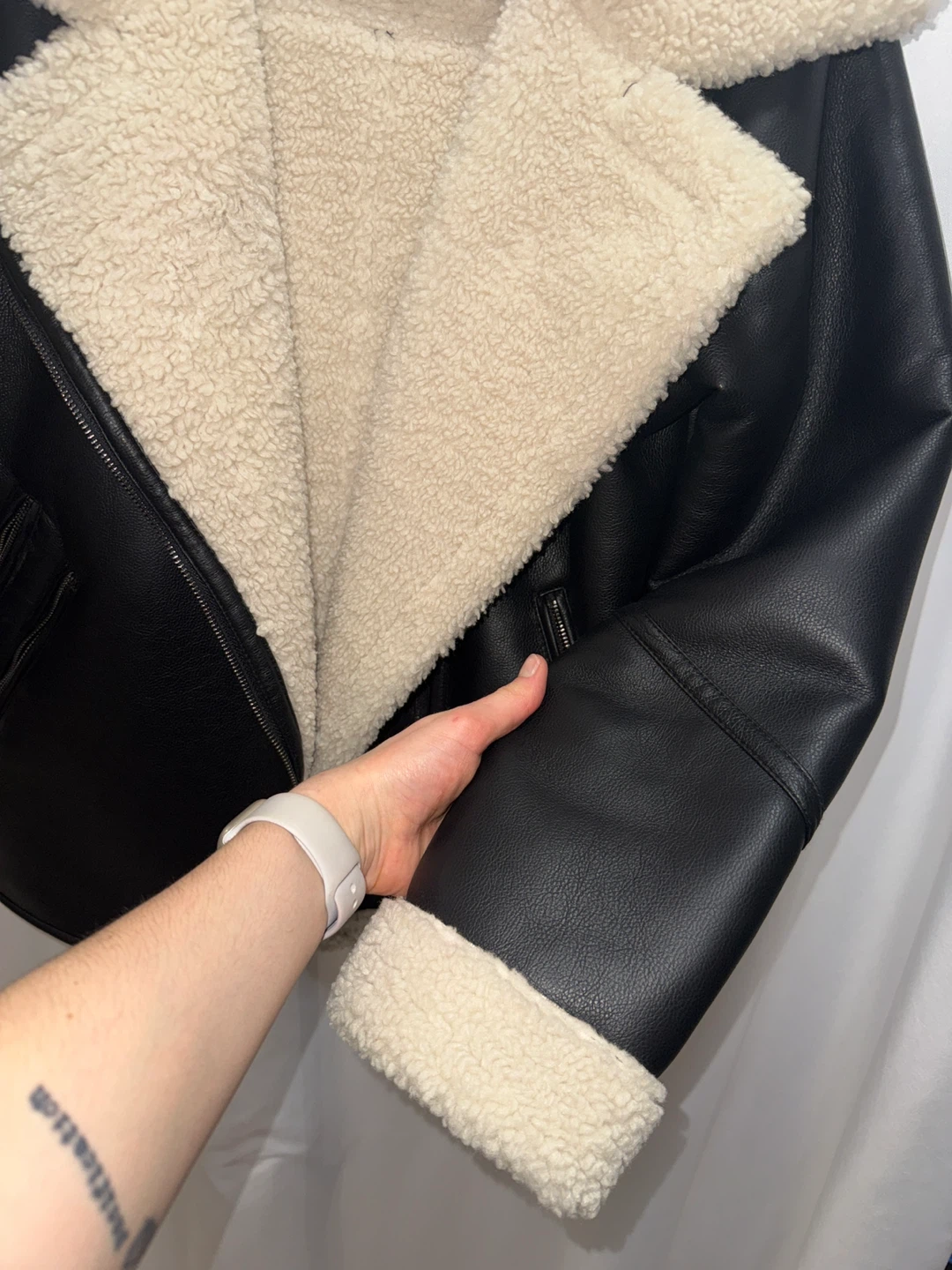Steve Madden Black Faux Leather Aviator Jacket - photo 2