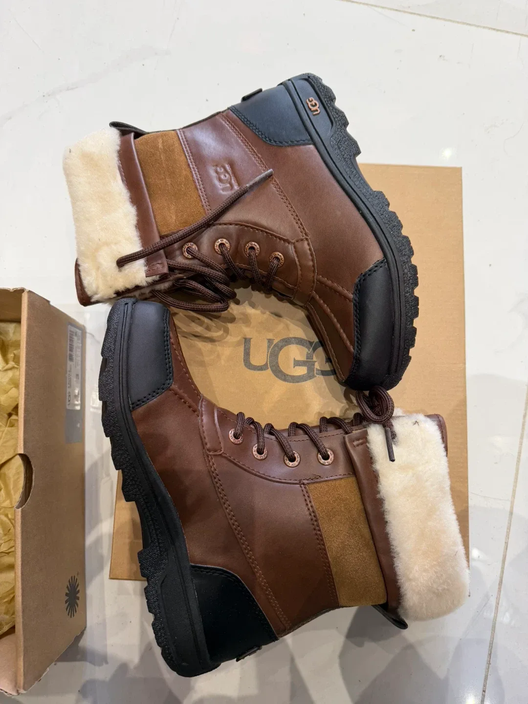 UGG Butte Brown Leather Boots