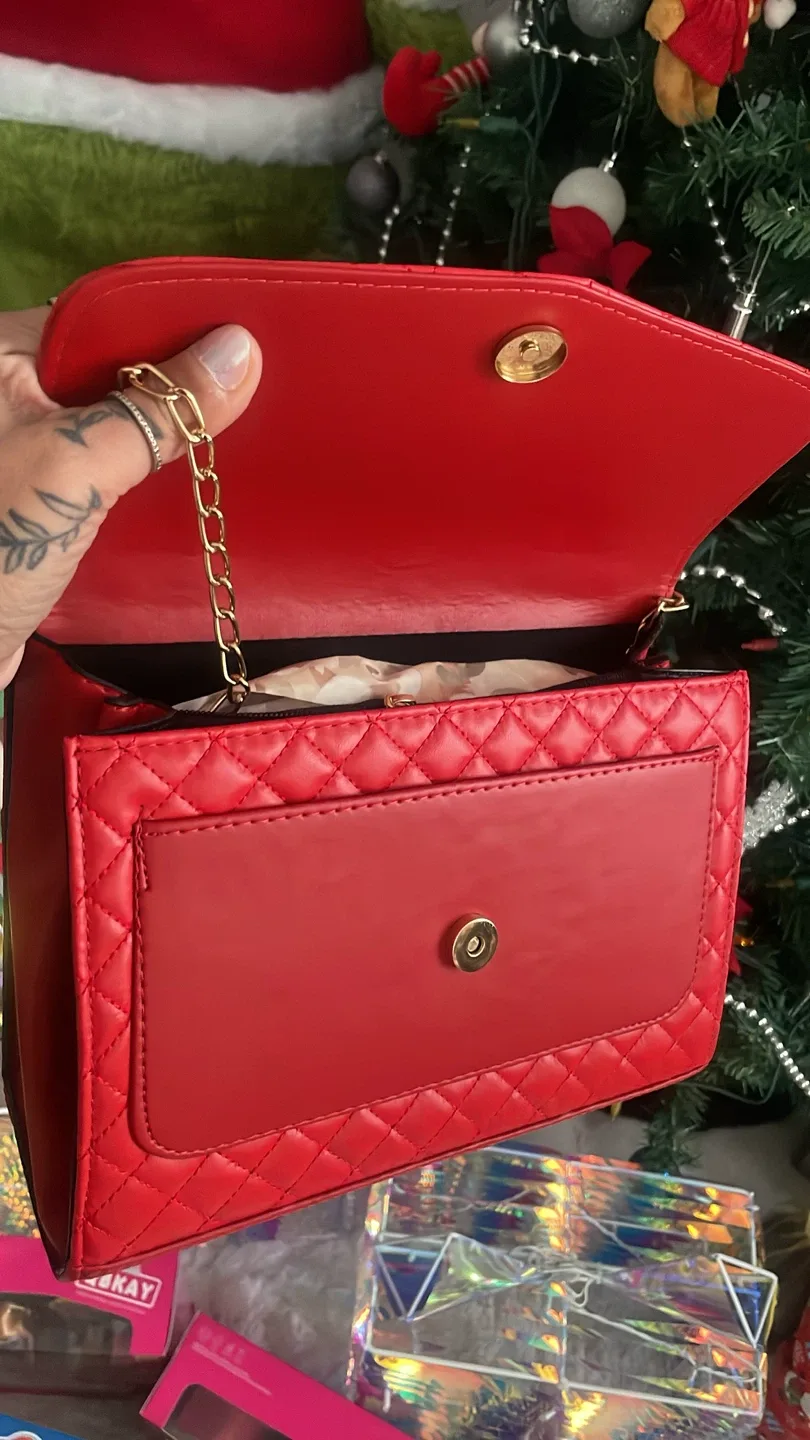 Red Quilted Chanel-Style Handbag