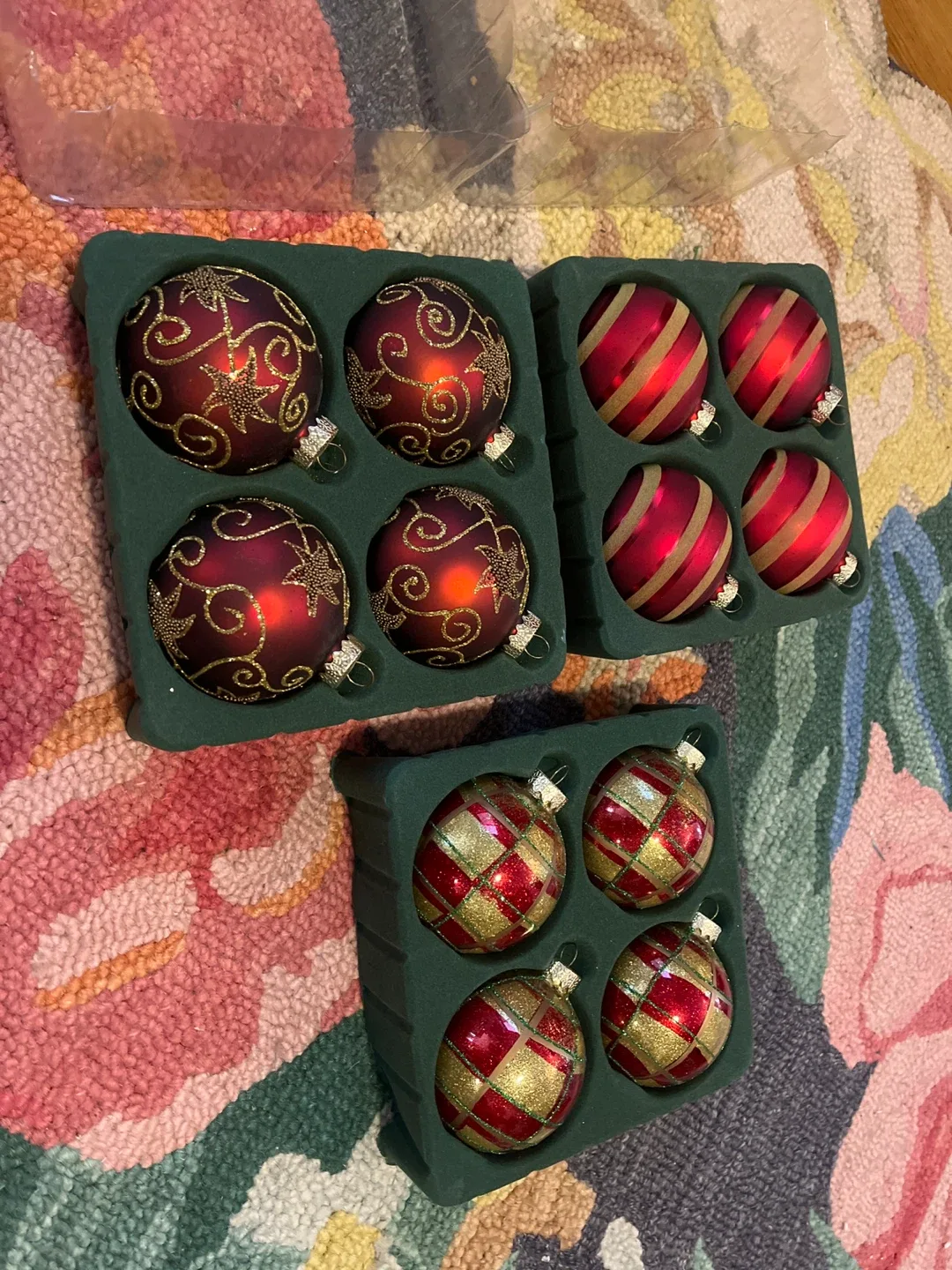 Christmas Ornaments - Red/Gold (Set of 12)