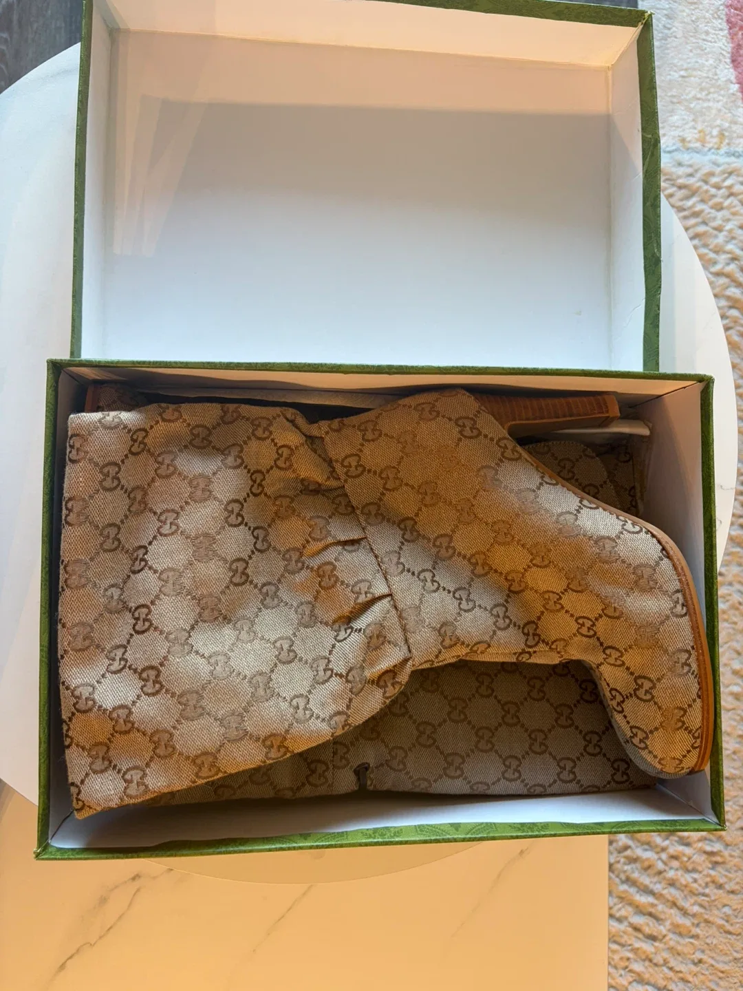 Gucci GG Canvas Knee High Boots - Size 40 image indicator(2)