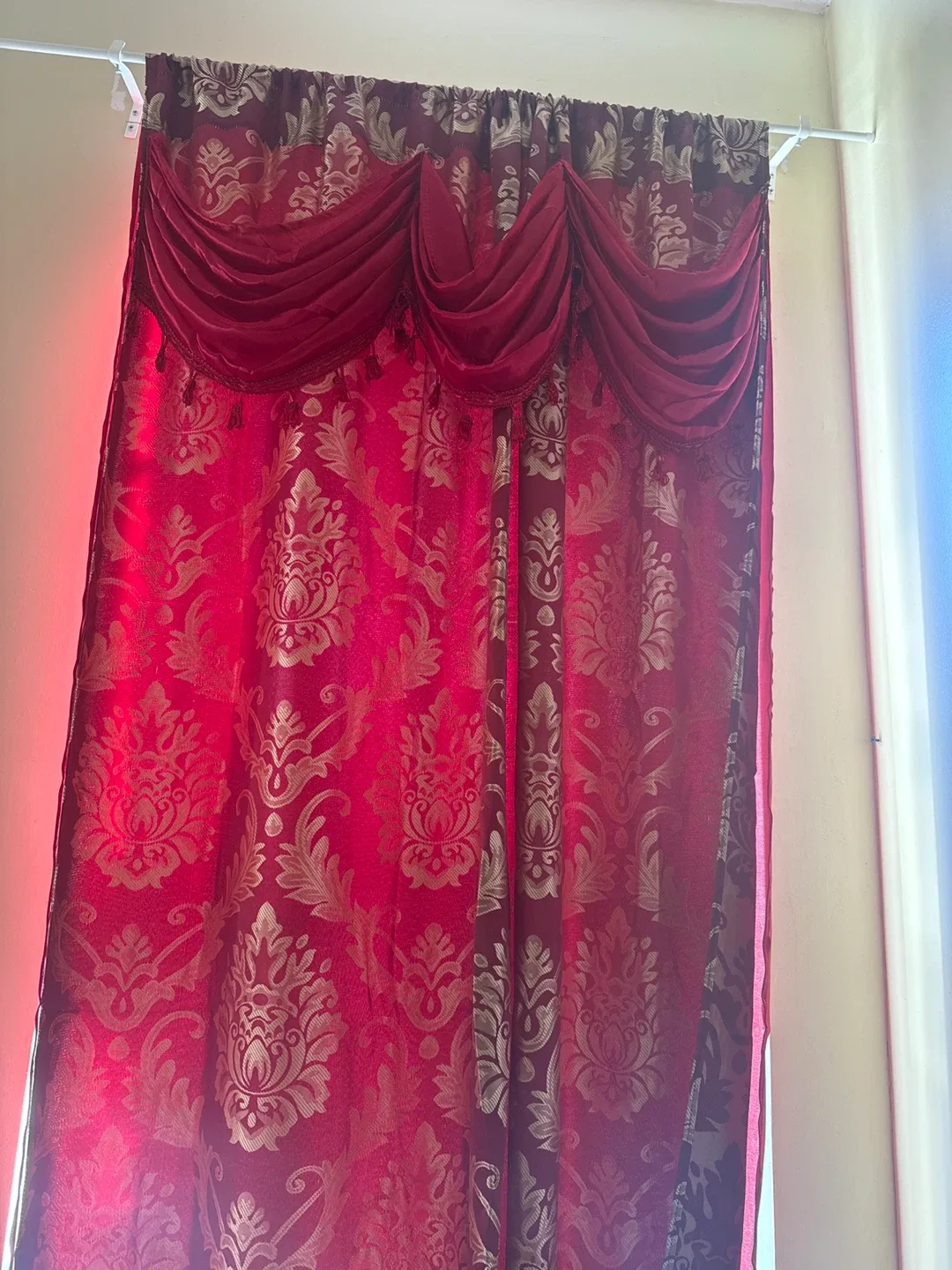 Red & Gold Decorative Curtain 2 in number
