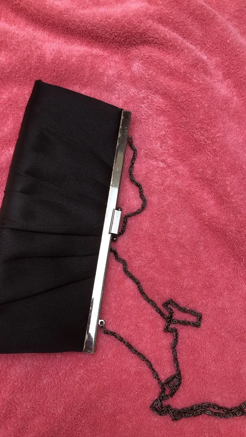 Black Clutch with Chain Strap