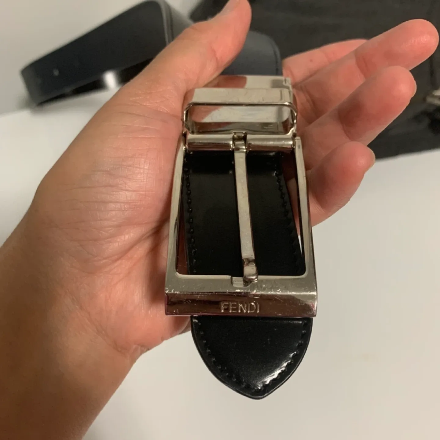 Fendi Reversible Belt - Black & Navy