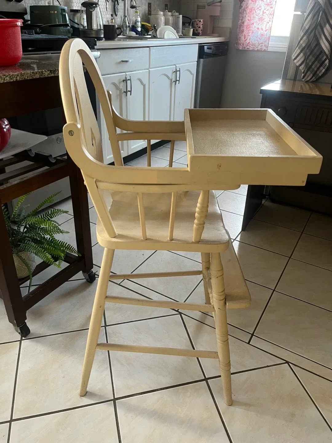 Vintage Wooden High Chair image indicator(4)