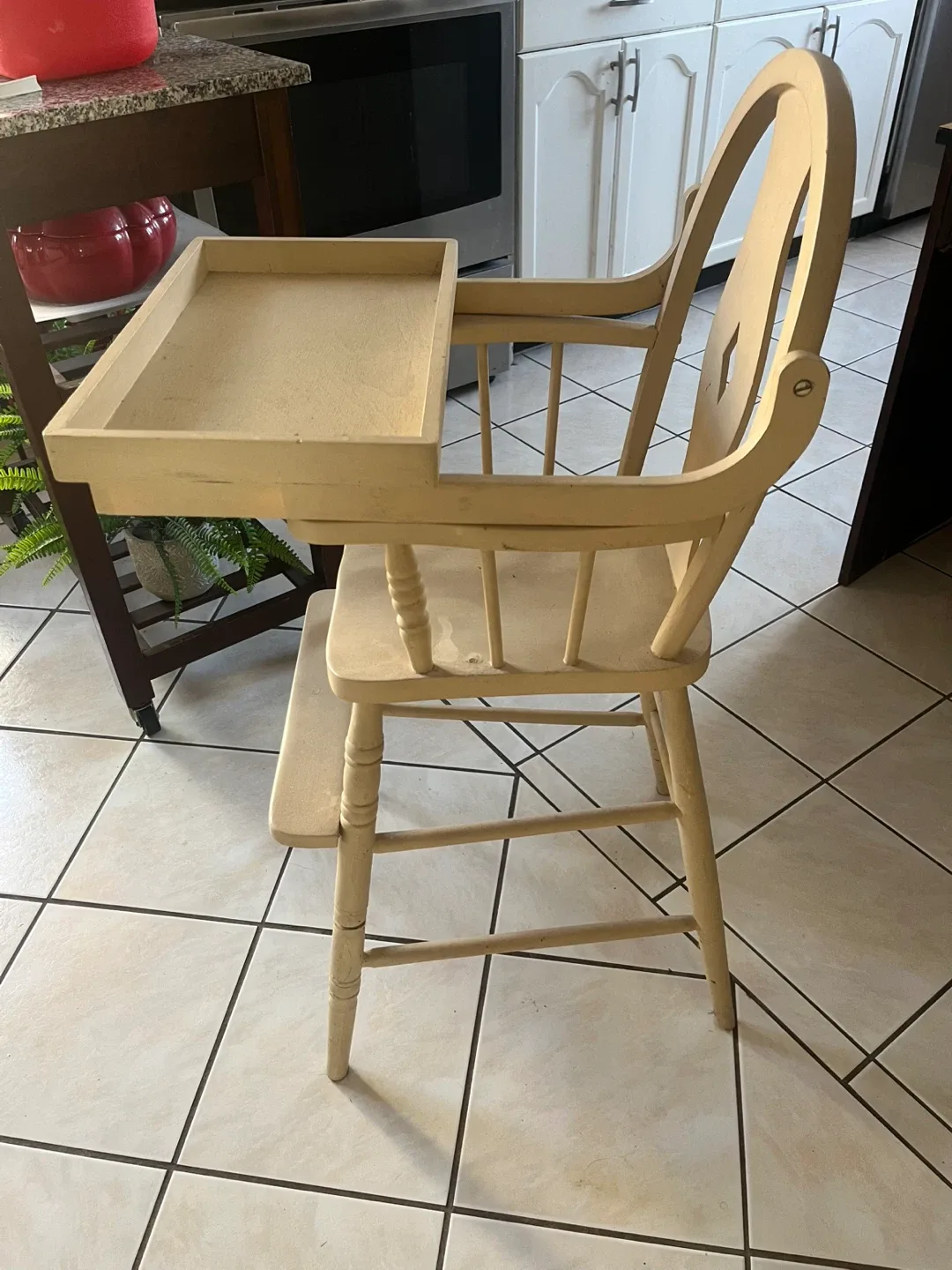 Vintage Wooden High Chair image indicator(2)