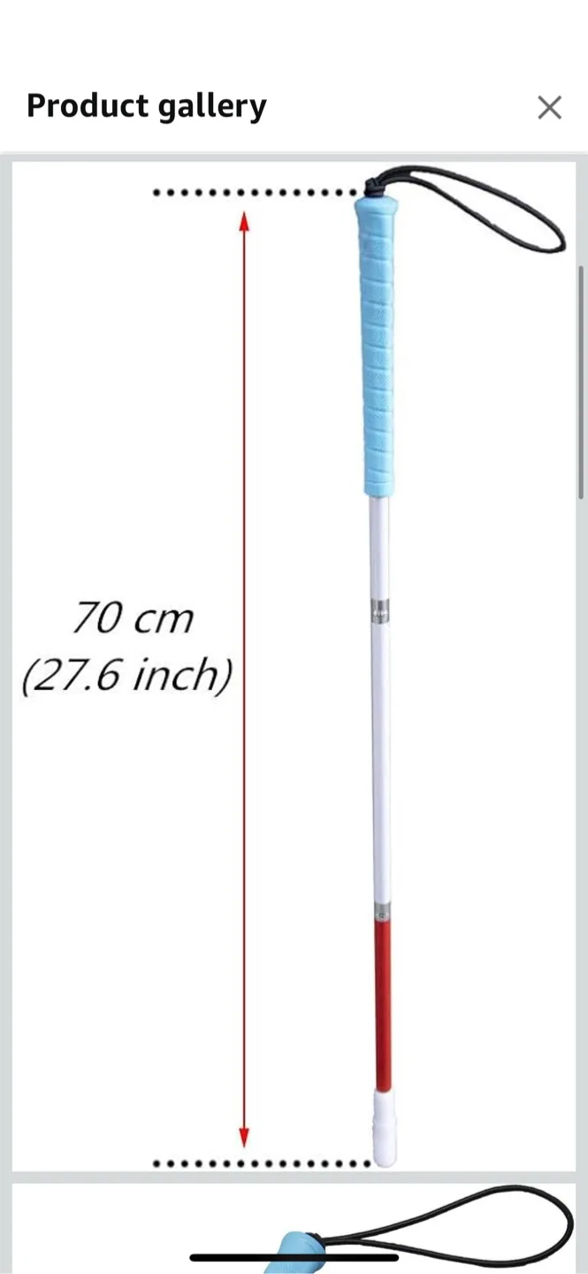 Folding White Cane for the Blind - Blue Handle image indicator(3)