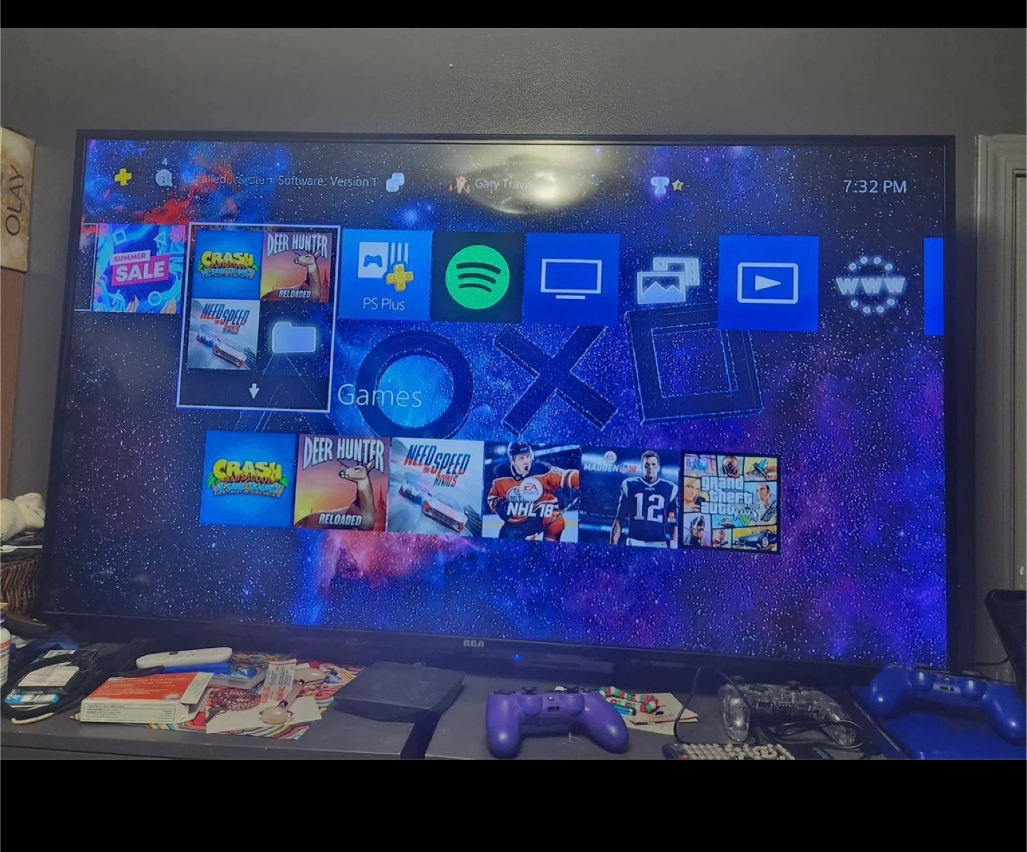 Blue Sony PlayStation 4 - photo 3