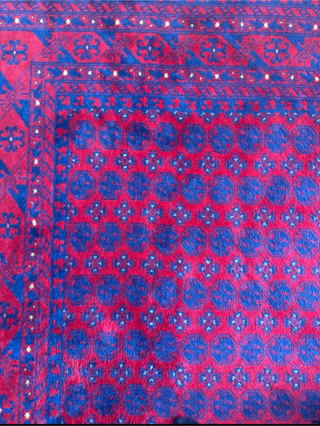 Red & Blue Patterned Rug