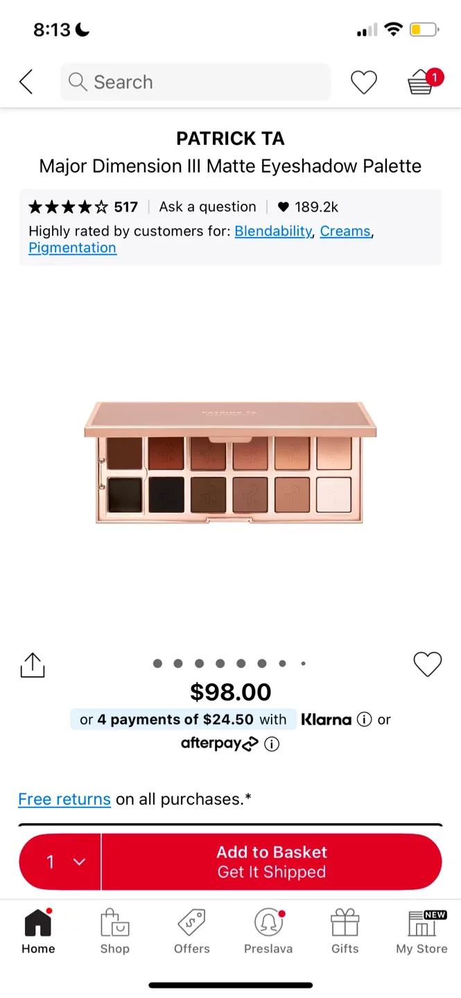 Patrick Ta Major Dimension III Matte Eyeshadow Palette