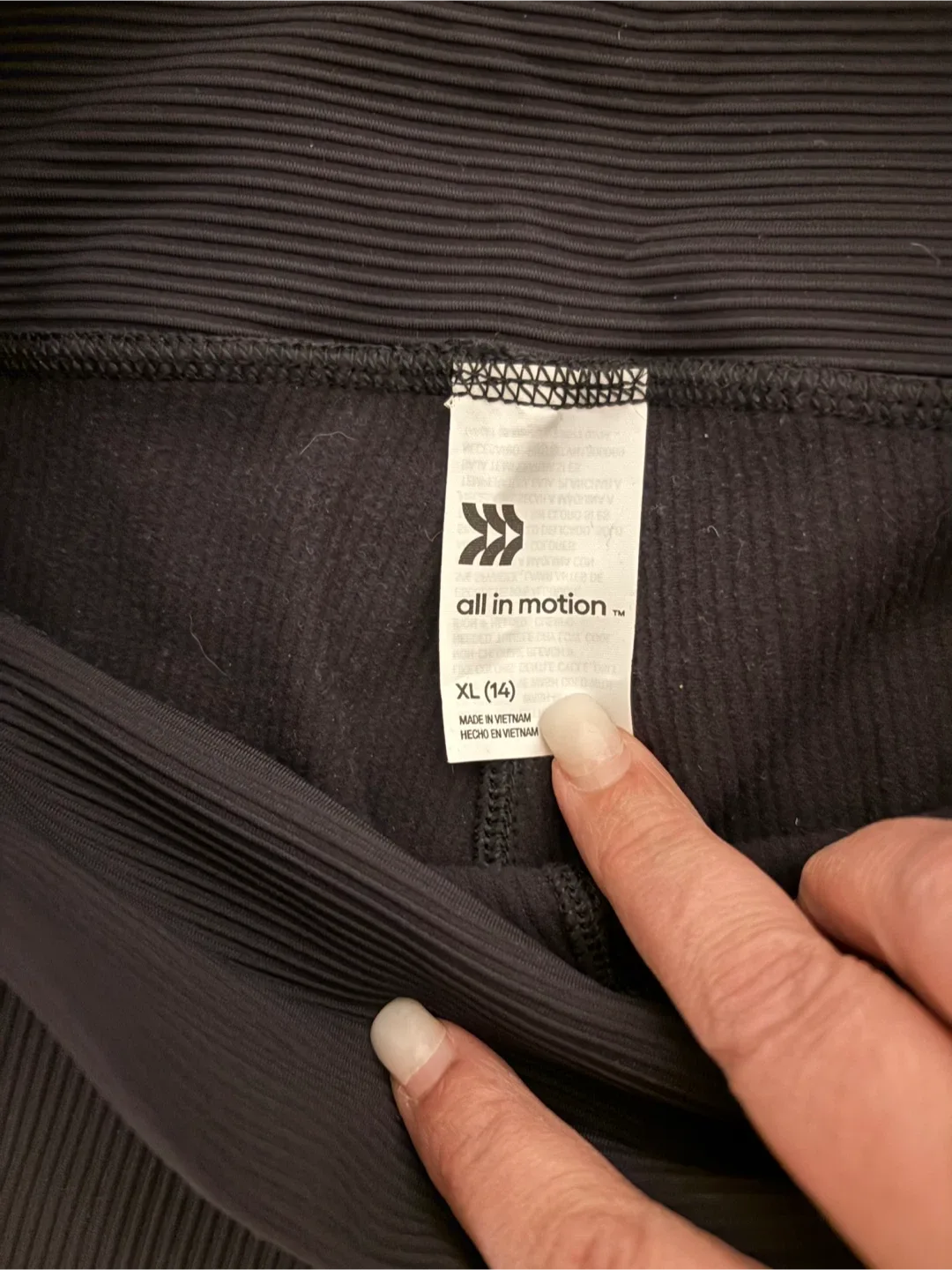 All in Motion Black Ribbed Leggings - XL #cleanout image indicator(2)