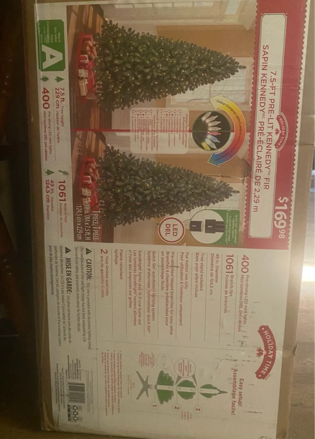 7.5-ft Pre-Lit Kennedy Fir Christmas Tree