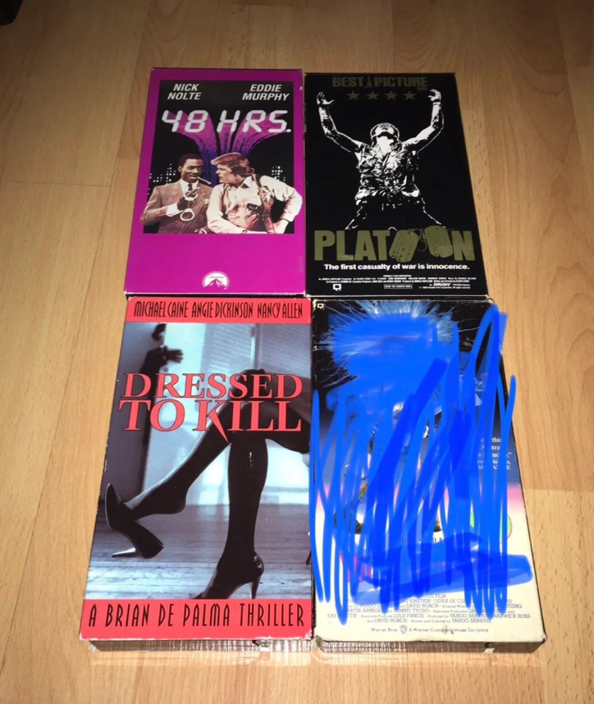 ($5 each) VHS Movies: 48 Hrs, Platoon, Dressed to Kill