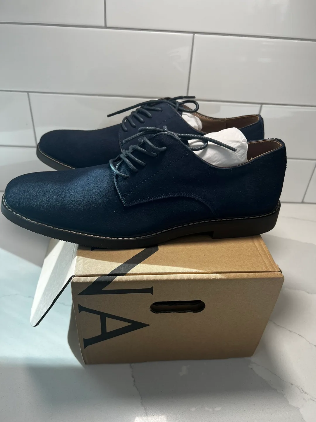 New Banana Republic Suede Shoes - Navy, Size 10 image indicator(2)