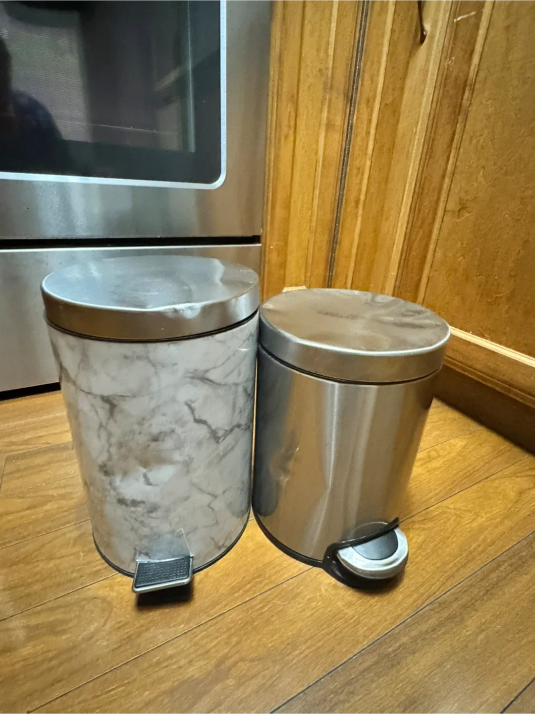Two Small Step-On Trash Cans / Dustbin