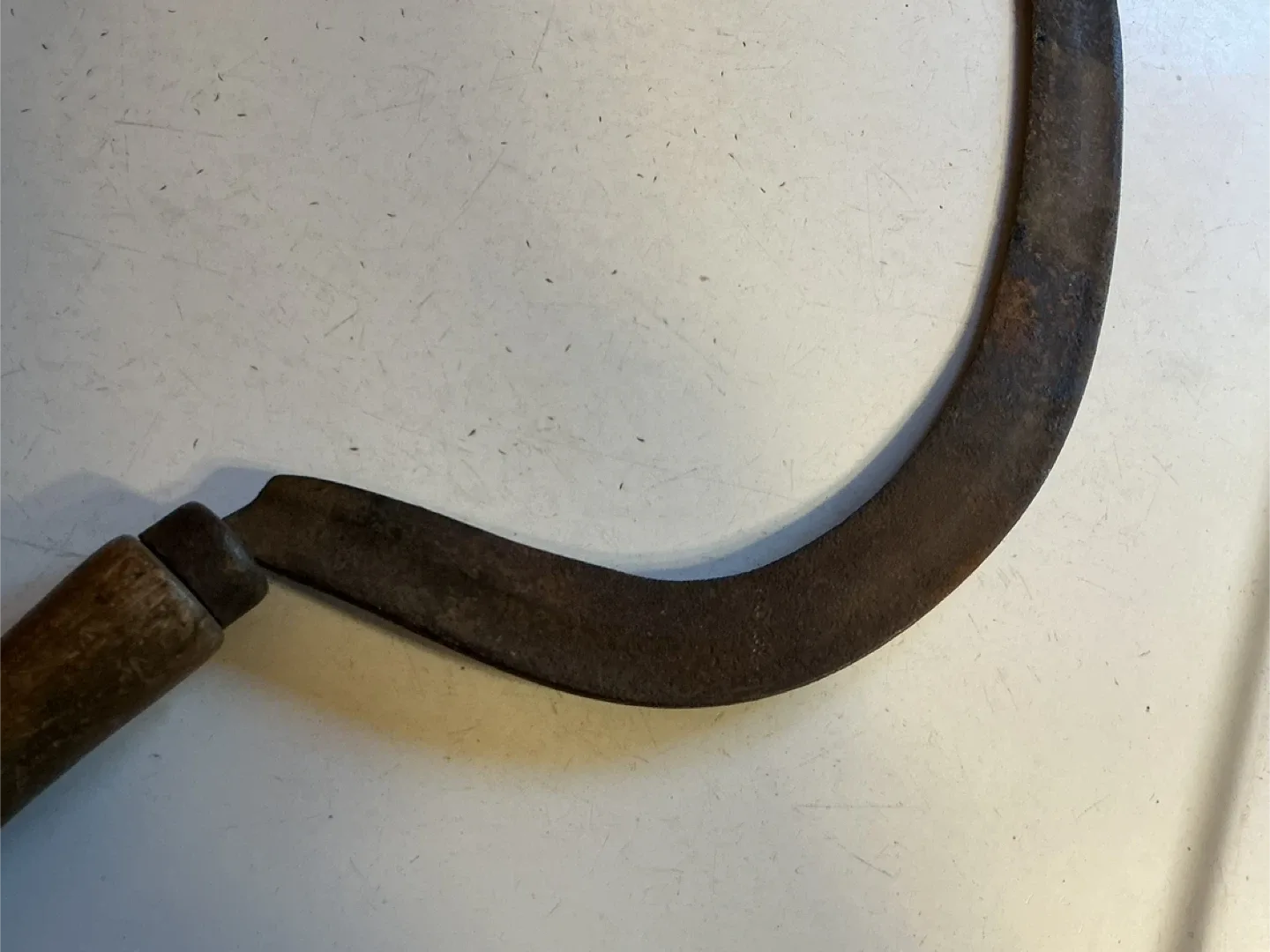 Antique Wood Handle Hay Grain Grass Cutting Sickle ! image indicator(7)