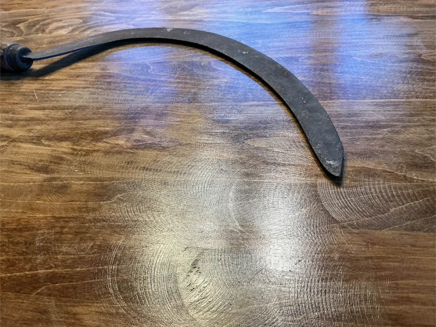 Antique Wood Handle Hay Grain Grass Cutting Sickle ! image indicator(10)