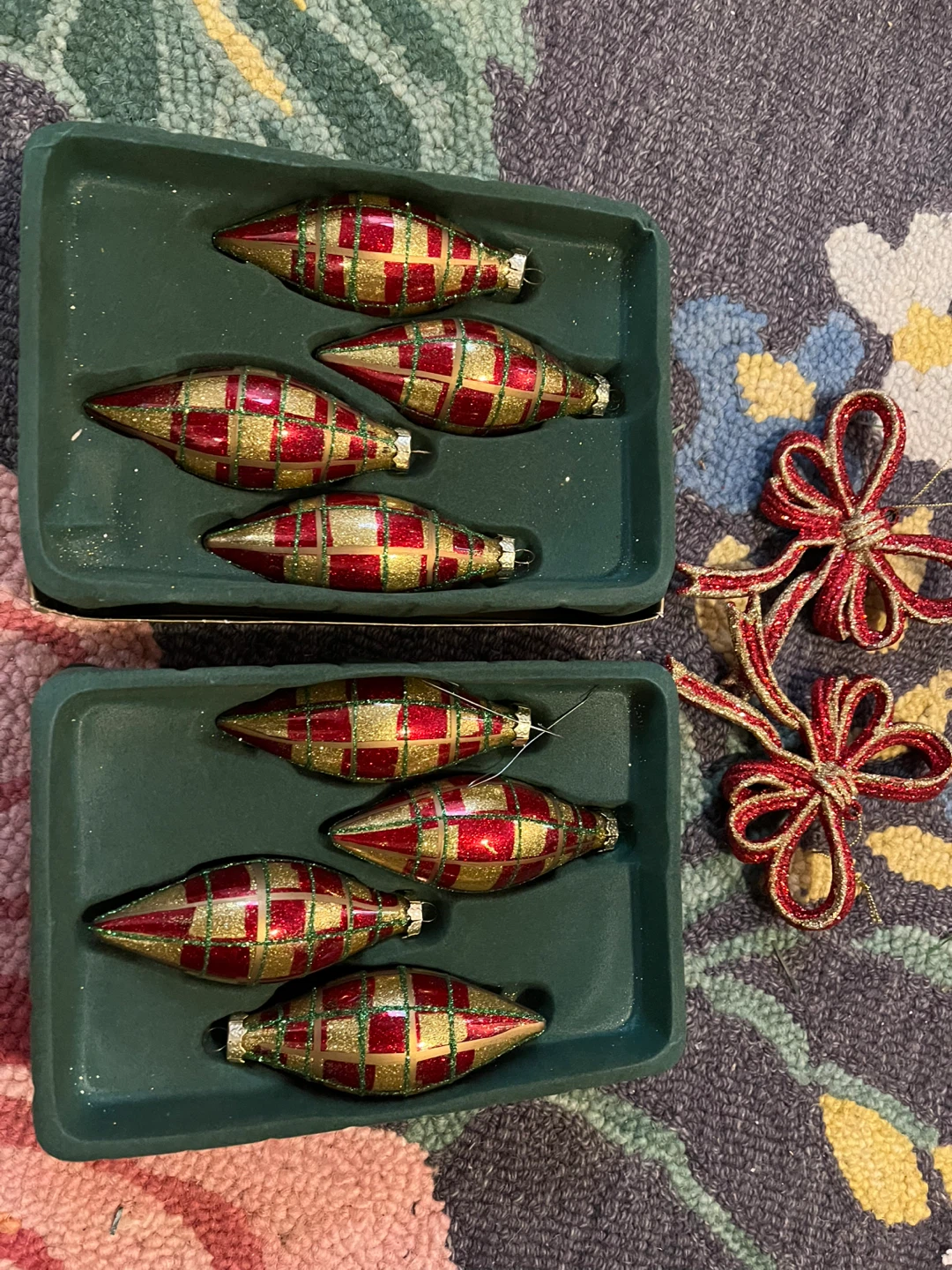 Christmas Ornaments with Bows (Set of 10)