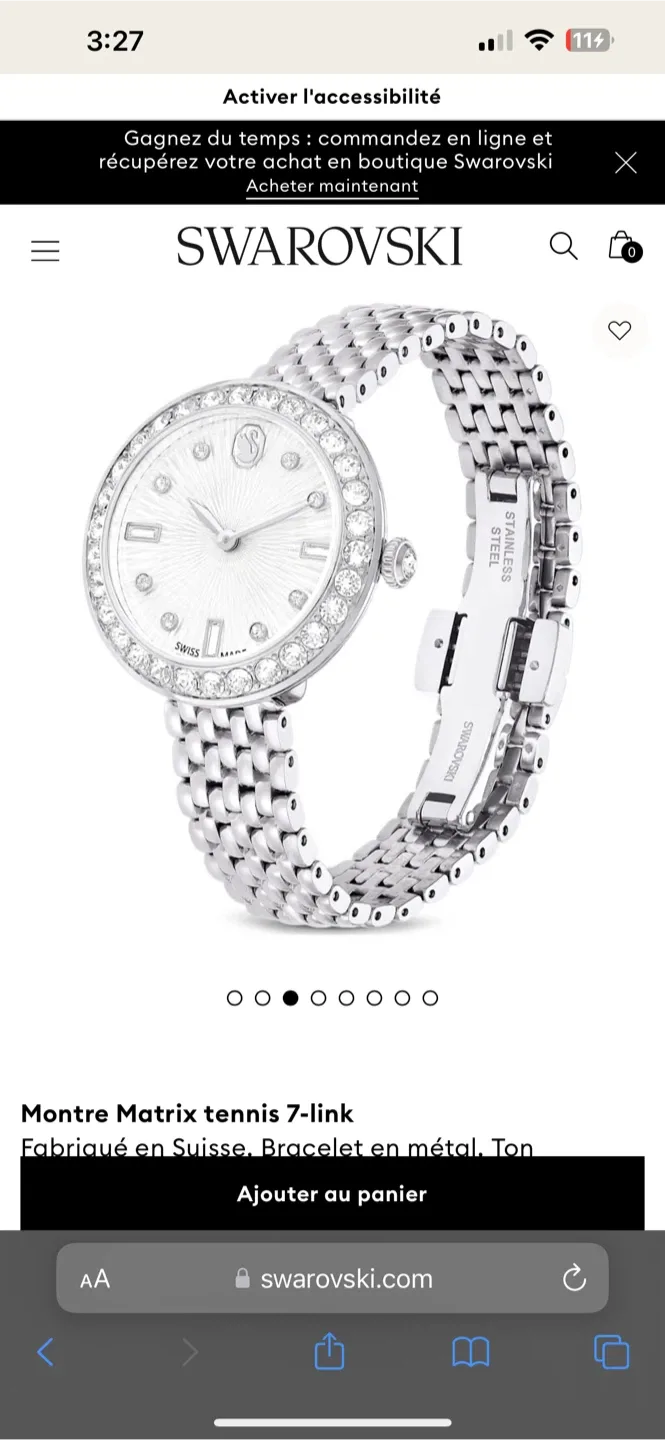 Swarovski Matrix tennis 7-link watch Swiss Made image indicator(6)