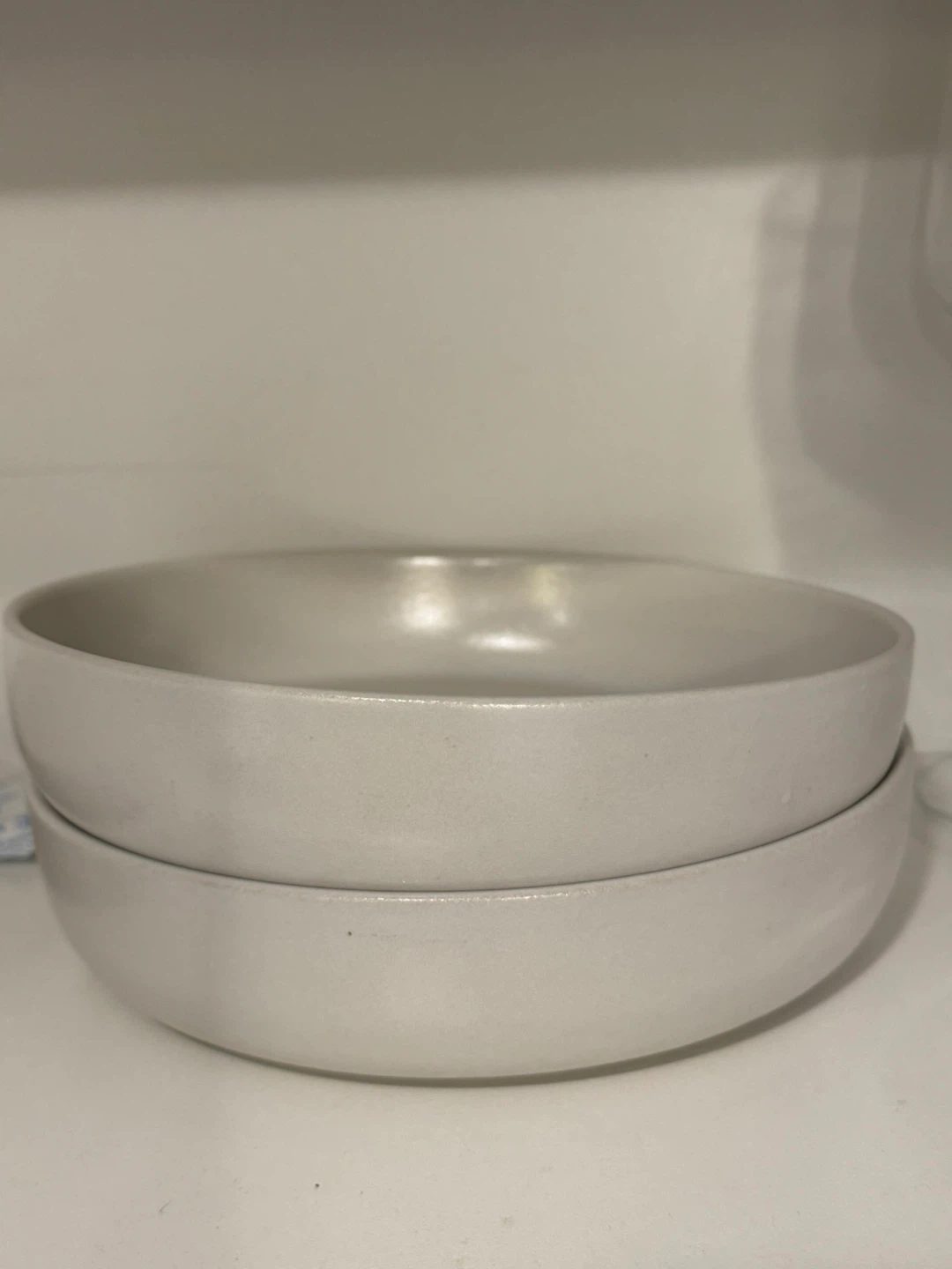 Two Neutral Ceramic Bowls