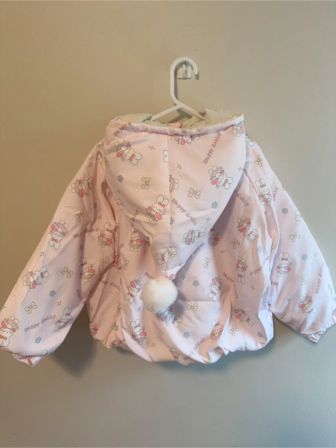 Kids' Pink Bunny Print Padded Jacket-Toddler size 7-8T - photo 4