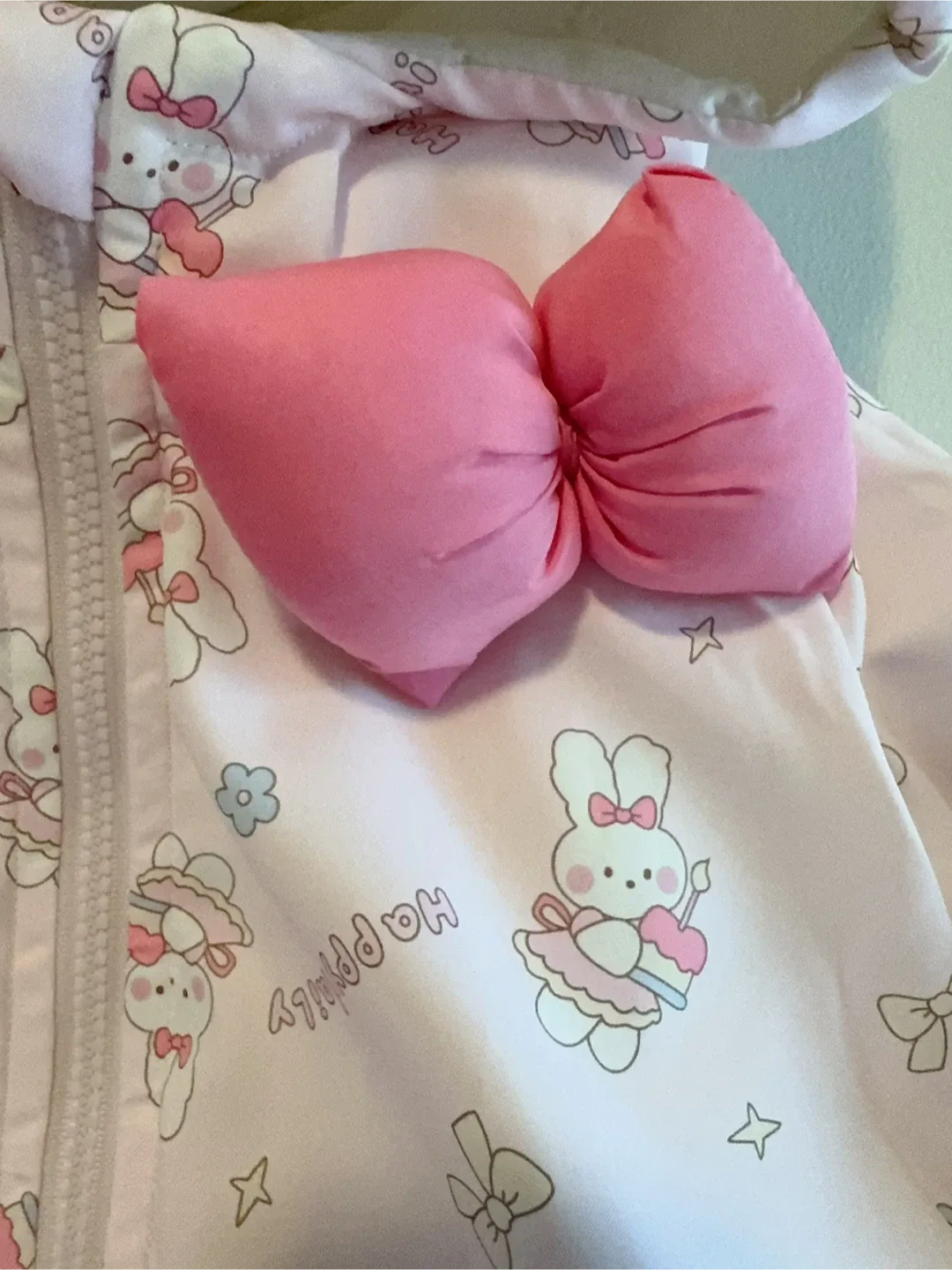 Kids' Pink Bunny Print Padded Jacket-Toddler size 7-8T image indicator(2)