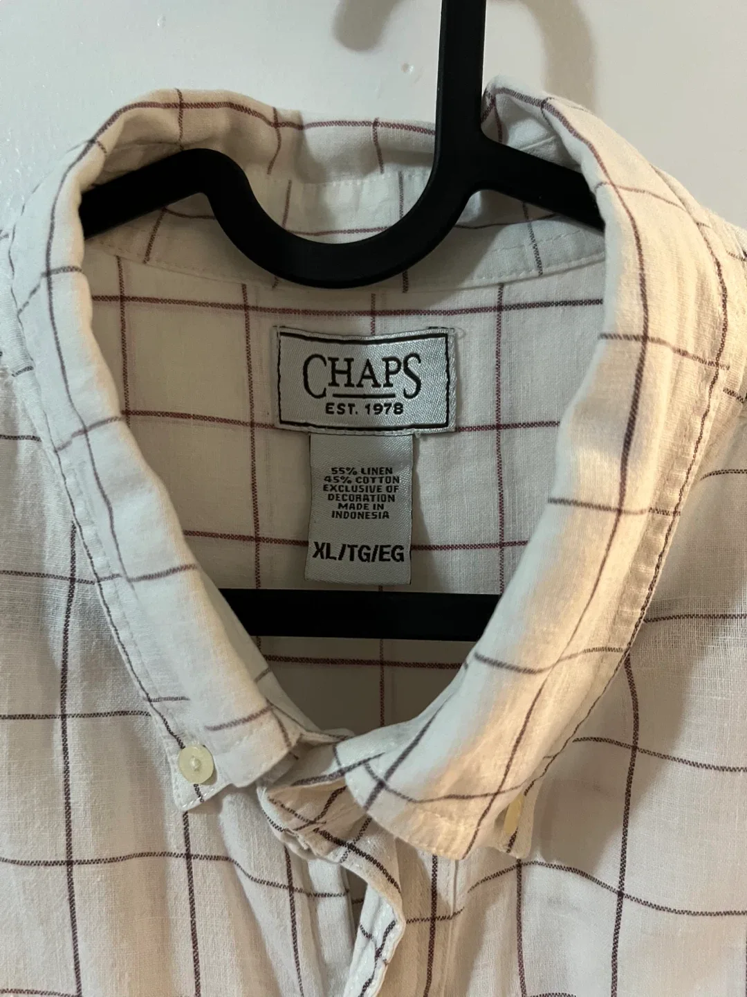 Vintage Chaps Linen Blend Plaid Shirt - XL image indicator(2)