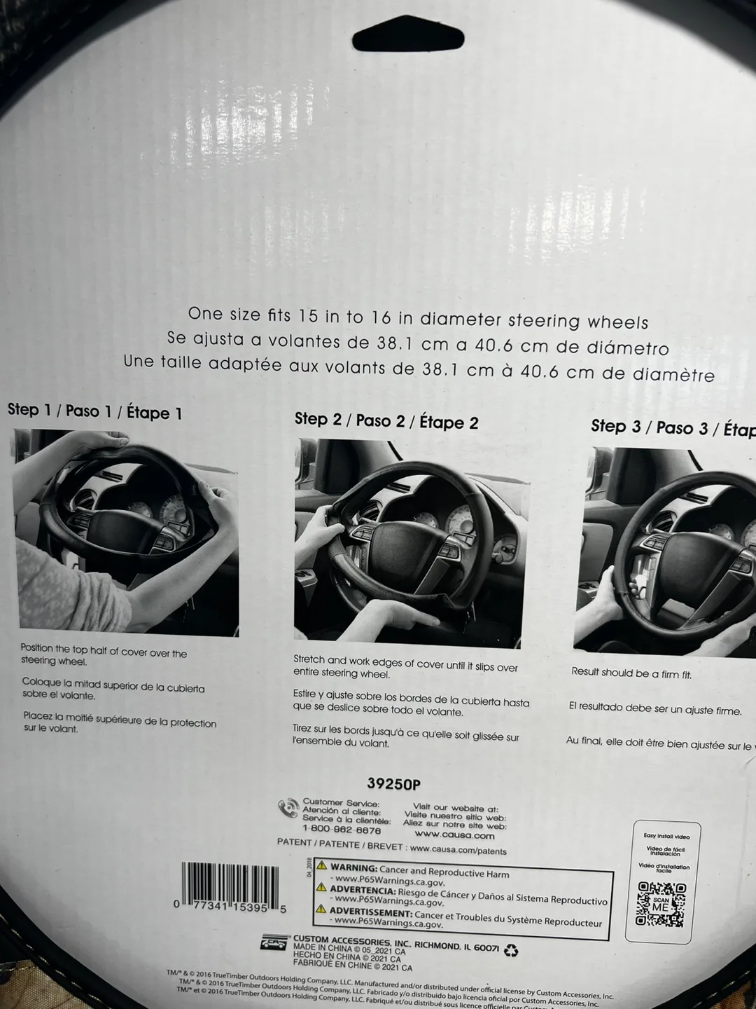 TrueTimber Camo Steering Wheel Cover 15-16 inch image indicator(3)