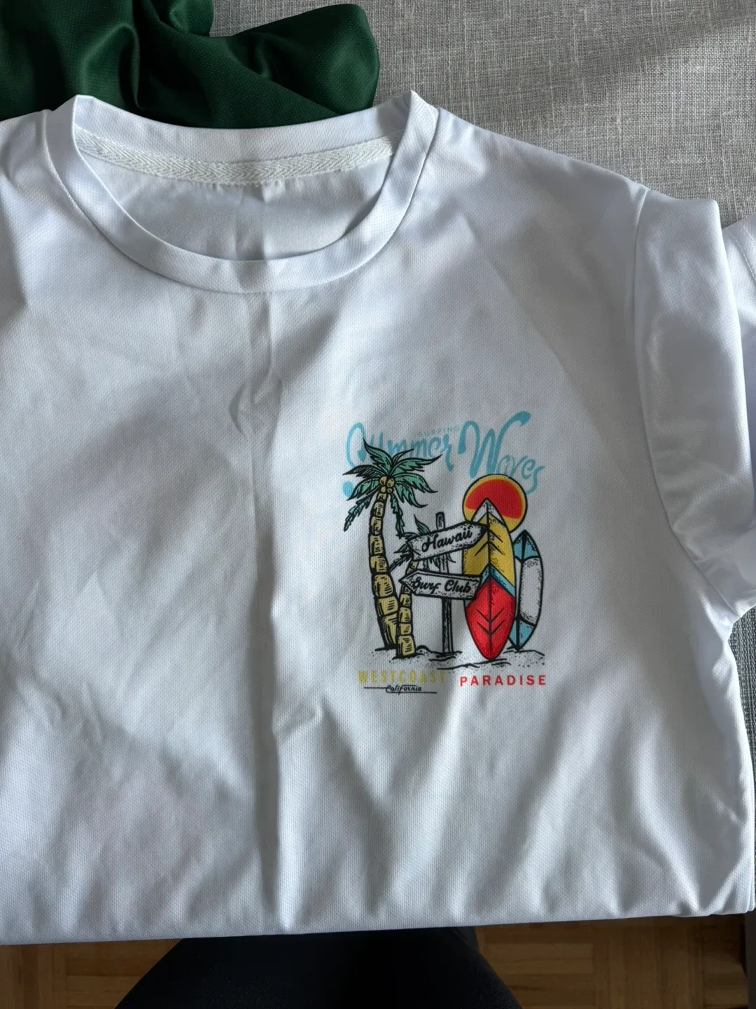 Summer Waves White Graphic T-Shirt. beachwear image indicator(2)