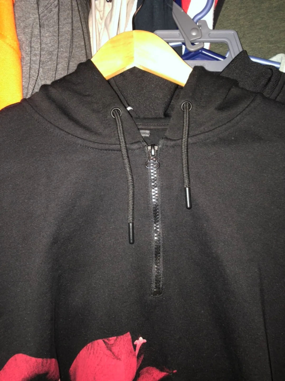 H&M Black Floral Hoodie - Size L image indicator(2)