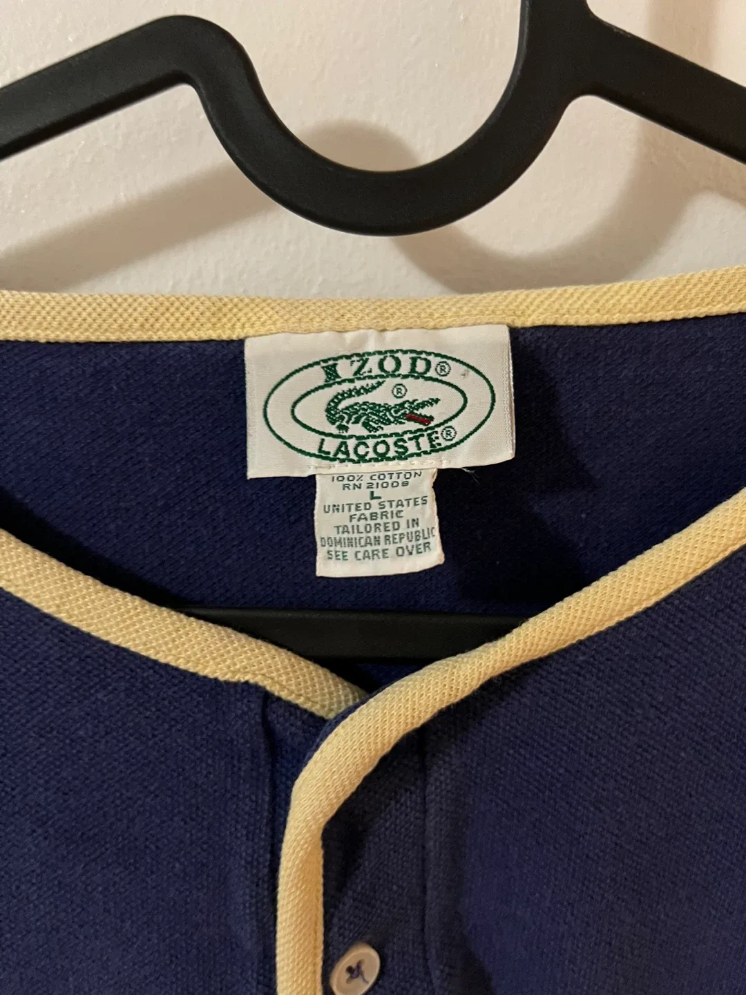 Vintage Lacoste IZOD Navy Blue Baseball T-Shirt image indicator(2)