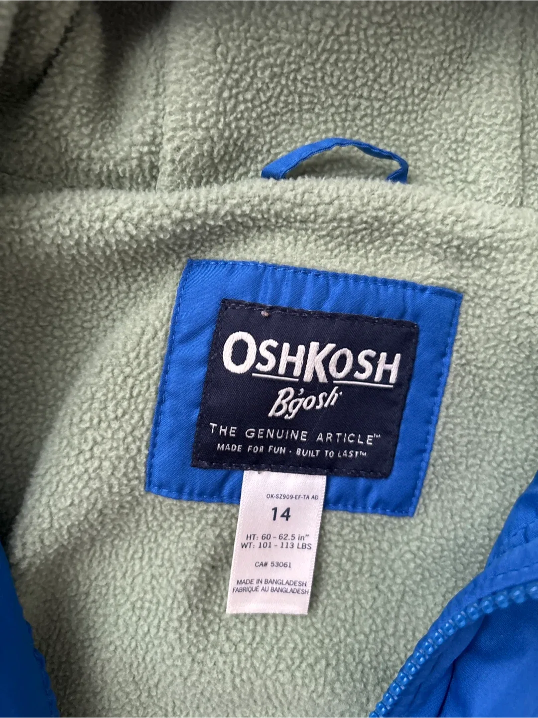 #cleanout OshKosh B'gosh Size 14 Blue Winter Jacket image indicator(2)