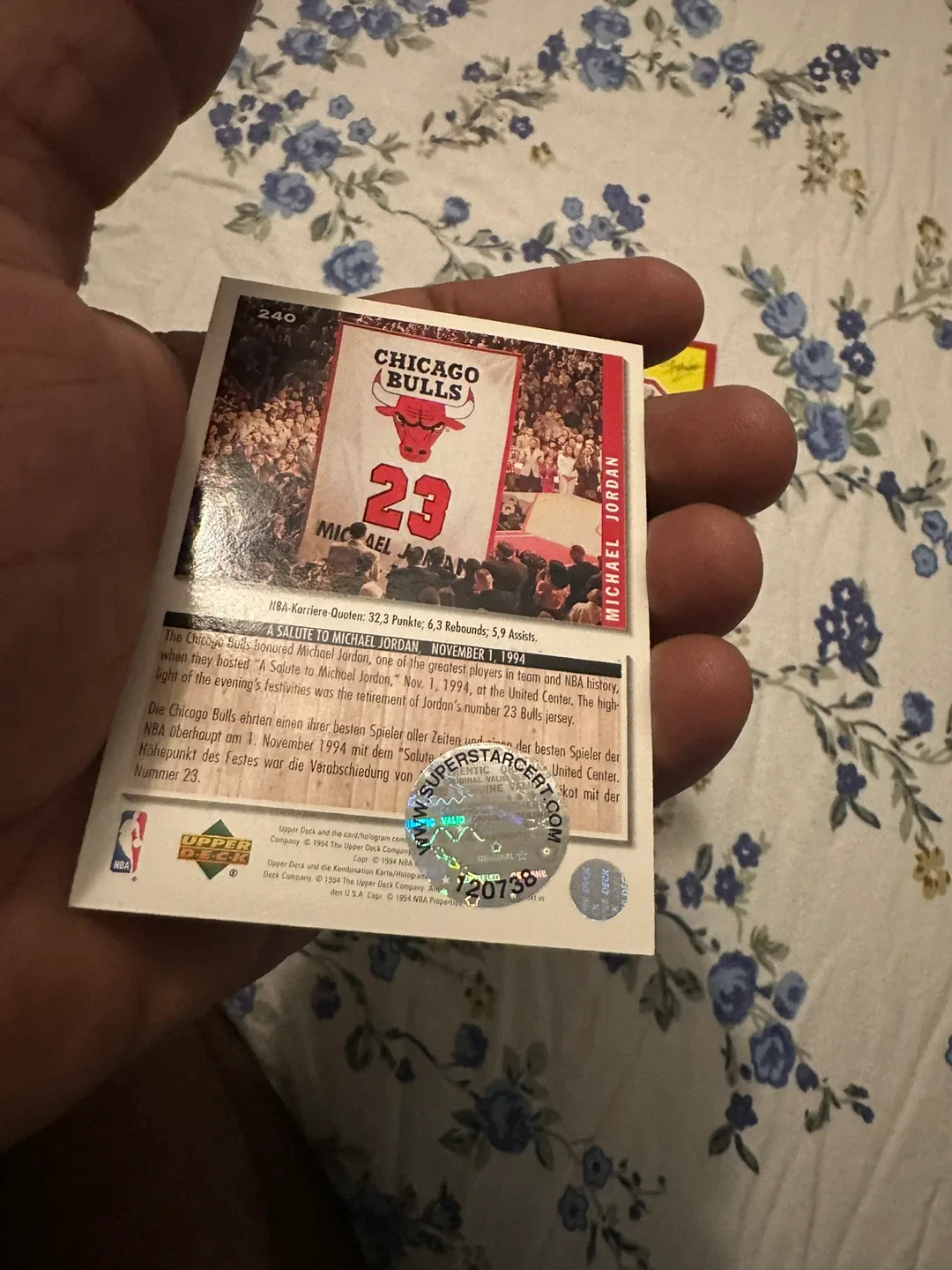 Michael Jordan Upper Deck Trading Card hand signed image indicator(2)