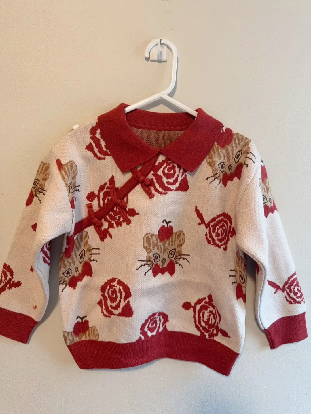 Red & White Kids' Sweater & Skirt Set-Toddler size 6-7T